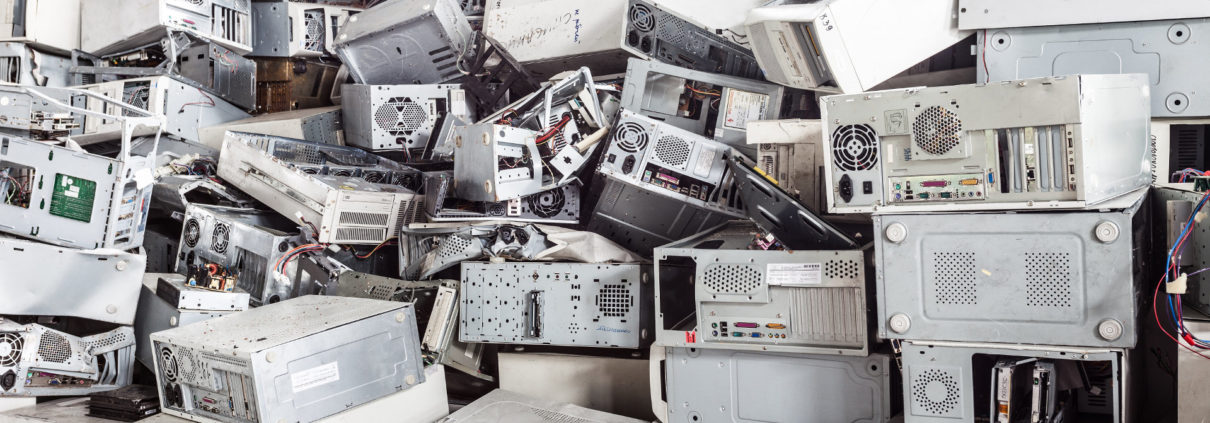 Old computers dump on jubkyard